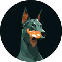 Doberman Black Circle Sticker