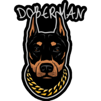 Doberman Black Sticker