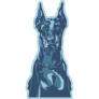 Doberman Blue Art Sticker