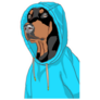 Doberman Blue Hoody Sticker