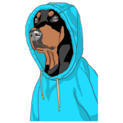 Doberman Blue Hoody Sticker