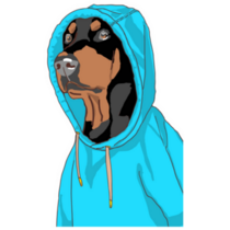 Doberman Blue Hoody Sticker