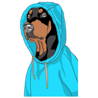 Doberman Blue Hoody Sticker