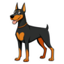 Doberman Cartoon Silly Sticker