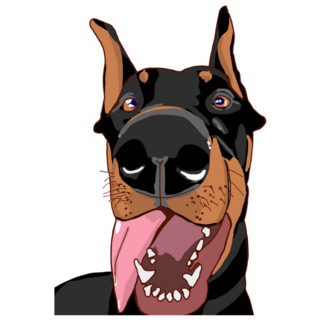 Doberman Close Up Sticker