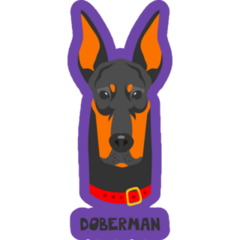 Doberman Dark Purple Sticker