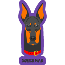 Doberman Dark Purple Sticker