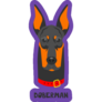 Doberman Dark Purple Sticker