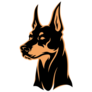 Doberman Dog Head Sticker
