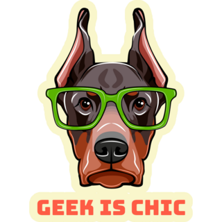 Doberman Geek Sticker