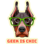Doberman Geek Sticker