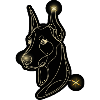 Doberman Glitter Sticker