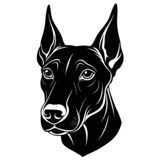 Doberman Head Art Sticker