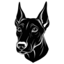 Doberman Head Art Sticker