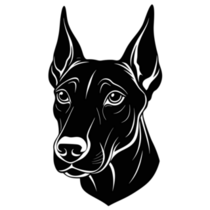 Doberman Head Art Sticker
