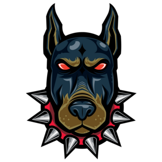 Doberman Head Spikes Sticker