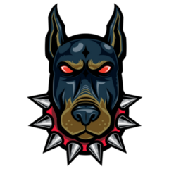 Doberman Head Spikes Sticker