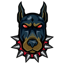 Doberman Head Spikes Sticker