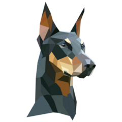 Doberman Illustration Sticker 