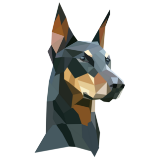 Doberman Illustration Sticker 