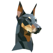 Doberman Illustration Sticker 
