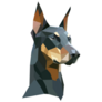 Doberman Illustration Sticker 