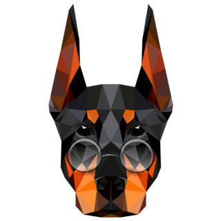 Doberman In Glasses Sticker