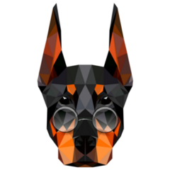 Doberman In Glasses Sticker