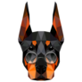 Doberman In Glasses Sticker