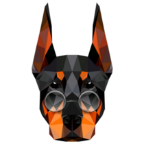 Doberman In Glasses Sticker