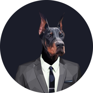 Doberman In Suit Sticker