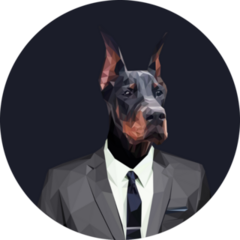 Doberman In Suit Sticker