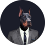 Doberman In Suit Sticker
