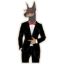Doberman In Tuxedo Sticker