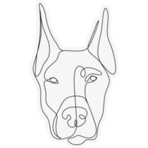 Doberman One Line Sticker
