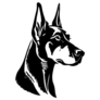 Doberman Pinscher Head Sticker