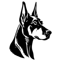 Doberman Pinscher Head Sticker
