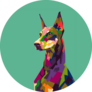 Doberman Pop Art Sticker