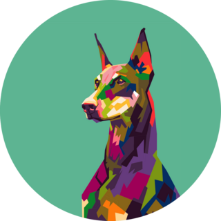 Doberman Pop Art Sticker