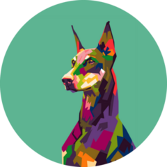 Doberman Pop Art Sticker
