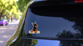 Doberman Pup Sticker on a Rear Car Window (New) example