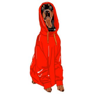 Doberman Red Hoody Sticker