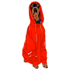Doberman Red Hoody Sticker