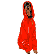Doberman Red Hoody Sticker