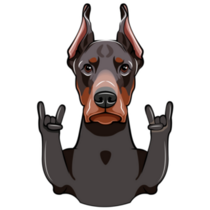 Doberman Rock Sticker