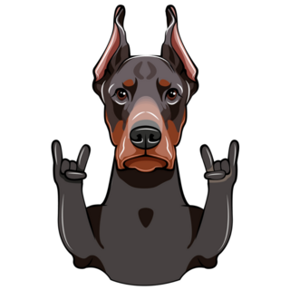 Doberman Rock Sticker