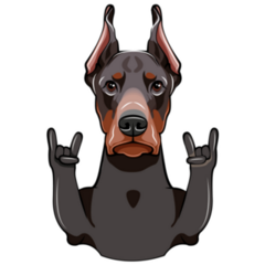 Doberman Rock Sticker