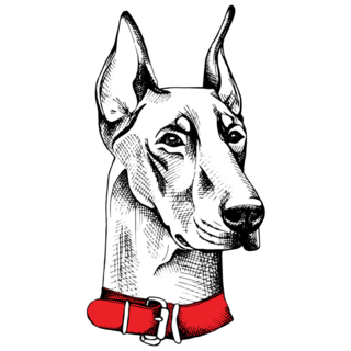 Doberman Sketch Portrait Sticker