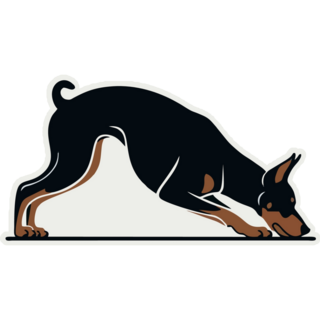 Doberman Sniffing Sticker