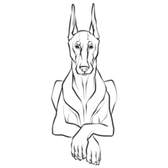 Doberman Sphinx Pose Sticker